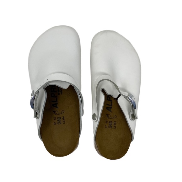 Alpro Birkenstock Women's C 115 Leather Clogs White REGULAR WIDTH - Picture 7 of 10
